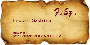 Fraszt Szabina névjegykártya
