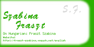 szabina fraszt business card